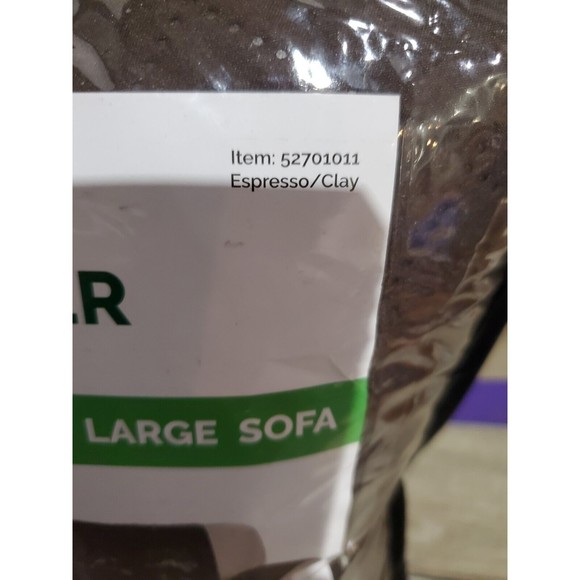 Furhaven Large Sofa Slipcover Water-Resistant Reversible Two-Tone Espresso/Clay - Picture 3 of 3